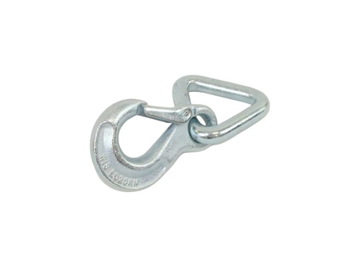 driehoekige klephaak 10.0t - klep haak - 77mm - haak met veiligheidsbeugel - trekhaak - sleepkabelhaak