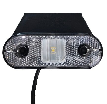 led zijmarkeringslamp met houder universeel wit 1x led - contourlamp - zij lamp - breedtelamp