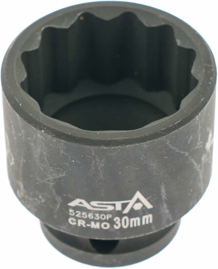 twaalfkant krachtdop - 30 mm - 1/2 duims aansluiting - slagdop - impact dop - rateldop - asta