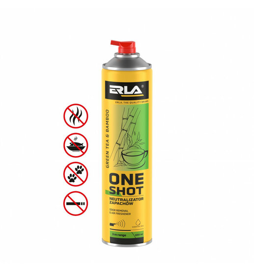 erla one shot green tea en bamboo 600 ml - geurneutralisator - luchtverfrisser - geurverfrisser - geurspuit