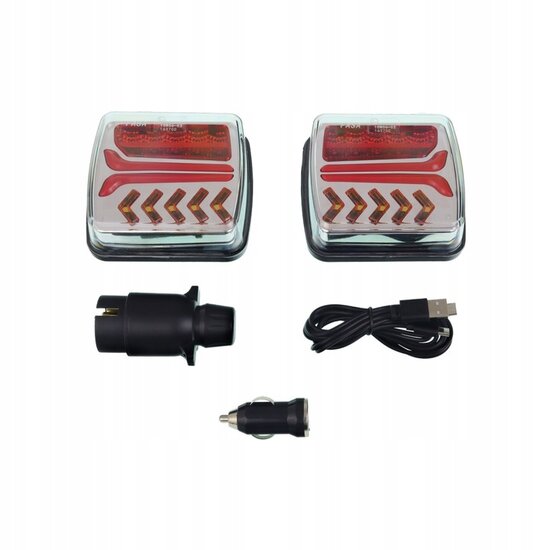draadloos&nbsp;verlichting set magnetisch 7 polig 12/24 volt -&nbsp;achterlichten led - aanhanger verlichting