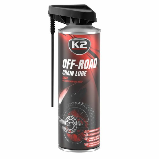 k2 off-road kettingsmeermiddel 500 ml - kettingvet - kettinglube - kettingolie - smeerolie