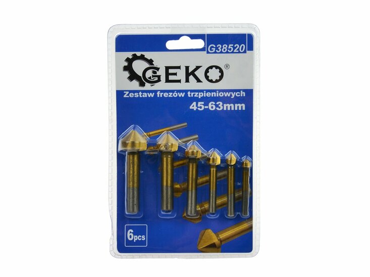 conische verzinkboorset - 6,3 tot 20,5 mm - afbraamboren - 3 dlg - boor set - verzinkfrees - geko