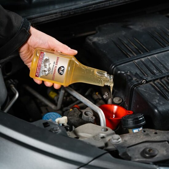 k2 smoke eliminator 355 ml &ndash; olieverbruik verminderaar &ndash; rookverminderaar &ndash; motoradditief &ndash; olie ad