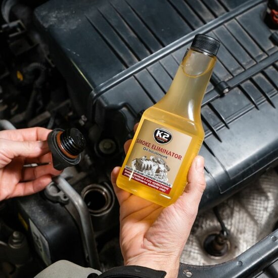 k2 smoke eliminator 355 ml &ndash; olieverbruik verminderaar &ndash; rookverminderaar &ndash; motoradditief &ndash; olie ad