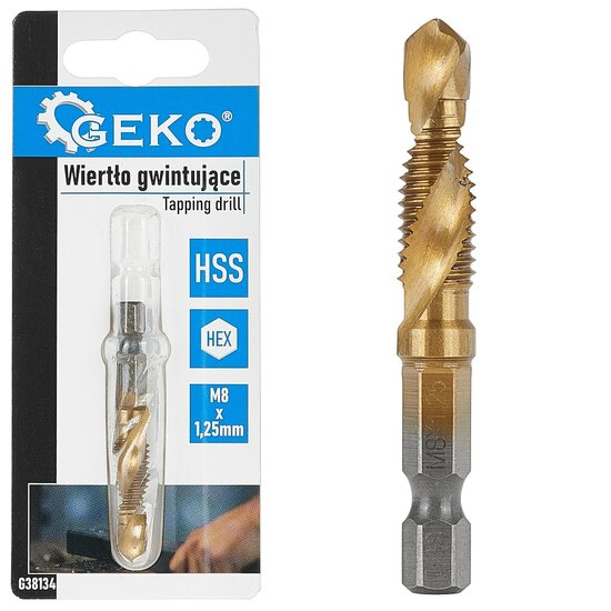 hss boor tap m8 x 1,25mm - tapboor - boor - tap - geko