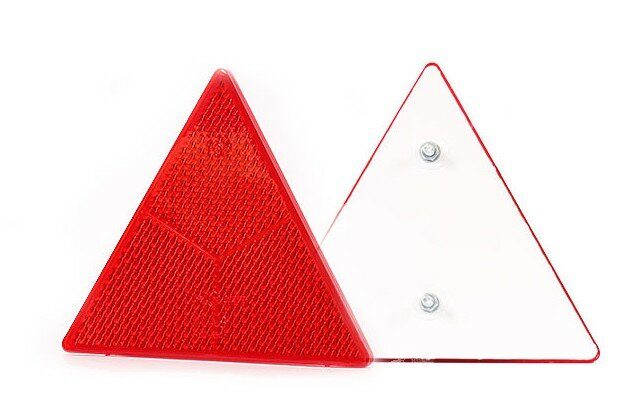 reflector driehoek rood - 150x138mm - reflector - reflectieplaat - waarschuwing reflector - was