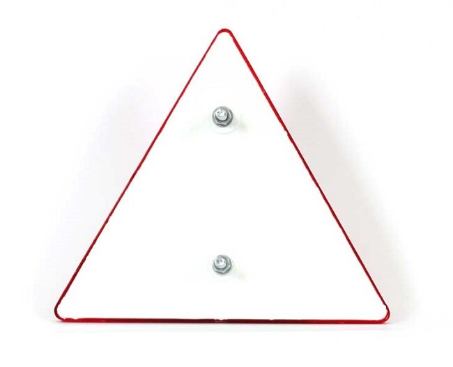reflector driehoek rood - 150x138mm - reflector - reflectieplaat - waarschuwing reflector - was