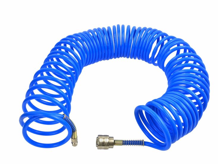 pneumatische slang 15 meter - luchtslang rubber - spiraalslang 5mm x 8mm - geko