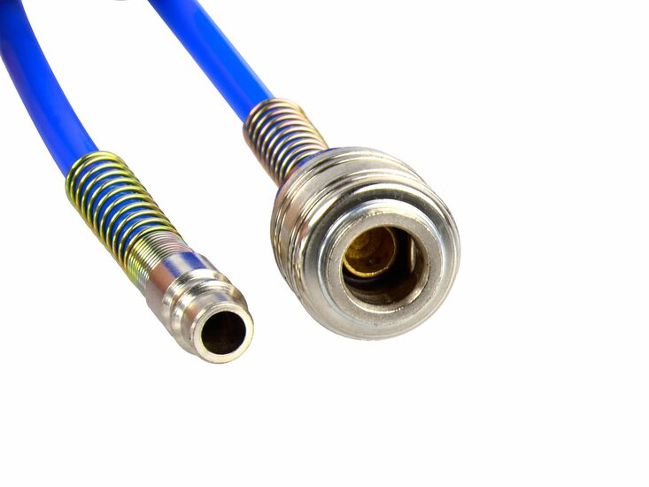 pneumatische slang 15 meter - luchtslang rubber - spiraalslang 5mm x 8mm - geko