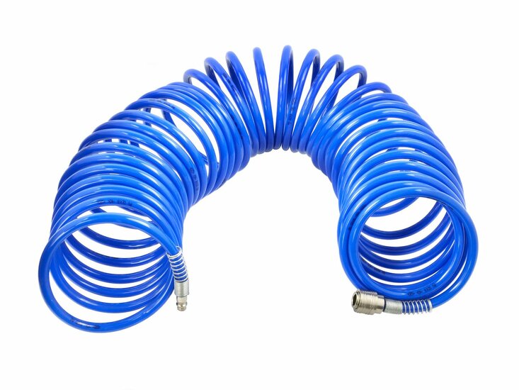 pneumatische slang 10 meter - luchtslang rubber - spiraalslang 8mm x 12mm - geko