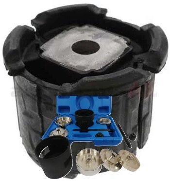 achteras silentblock trekker&nbsp;- bmw x5 en 5 Series e38 - e39&nbsp;- e53 bus draagarm demontage - satra 