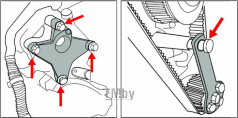 1.2 - 1.4 8V evo1 en evo2 vvt fiat - ford - chrysler - alfa romeo&nbsp;- krukasblokkering&nbsp;- nokkenas afstelplaat&amp;#x00a