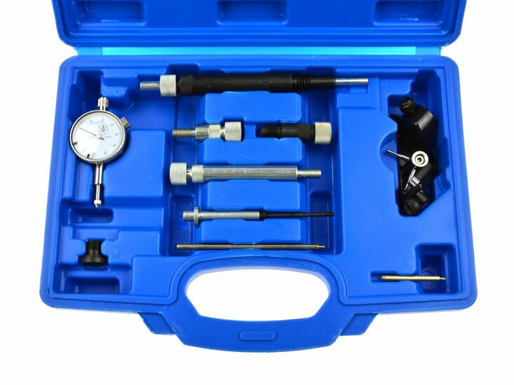 dieselpomp afstelset - micrometer klok 10 delig - timing set - brandstofpomp timingtool - geko