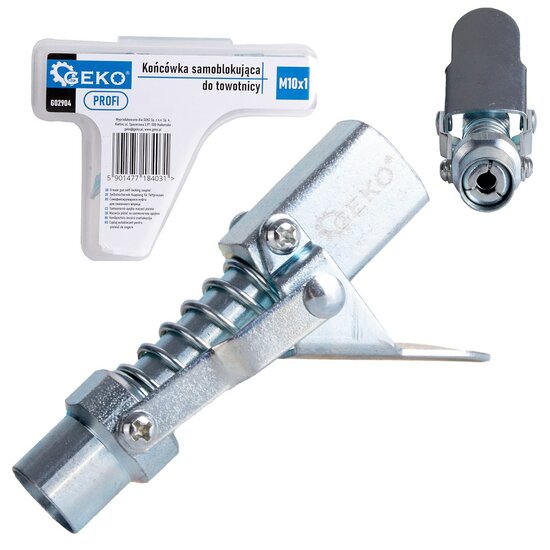 vetspuit zelfvergrendelende koppeling M10x1 - vetpistool - smeerpistool - smeerspuit - vetsmeerpistool - geko