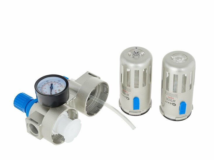 drukregelaar met filter en olienevelaar - compressor regelaar 1/2 duims  - reduceerventiel - geko