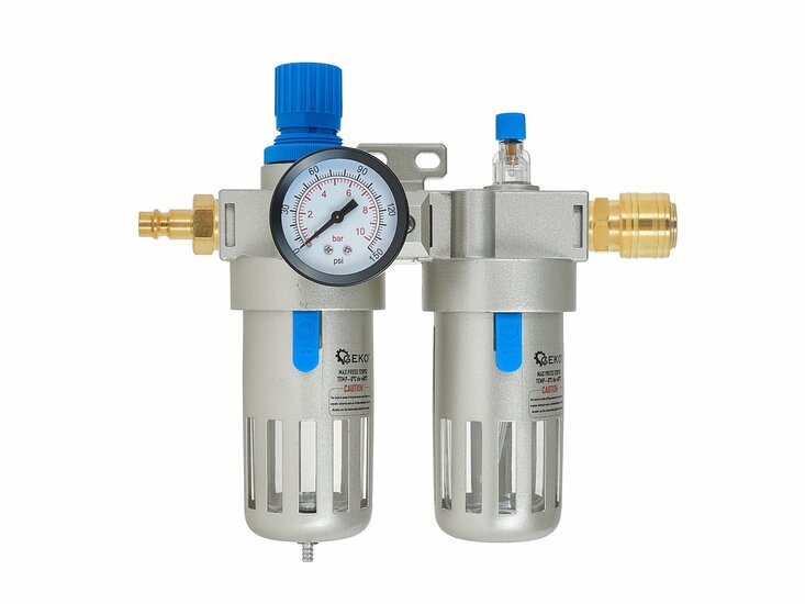 drukregelaar met filter en olienevelaar - compressor regelaar 1/2 duims  - reduceerventiel - geko