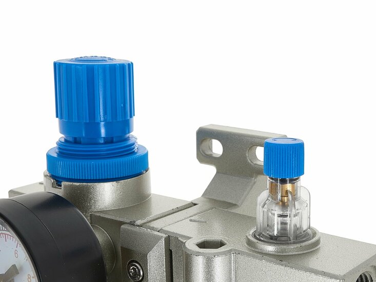 drukregelaar met filter en olienevelaar - compressor regelaar 1/2 duims  - reduceerventiel - geko