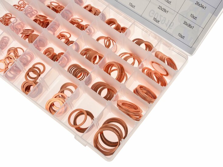 o-ringenset - koper - 580 delig - koperen ringen - geko