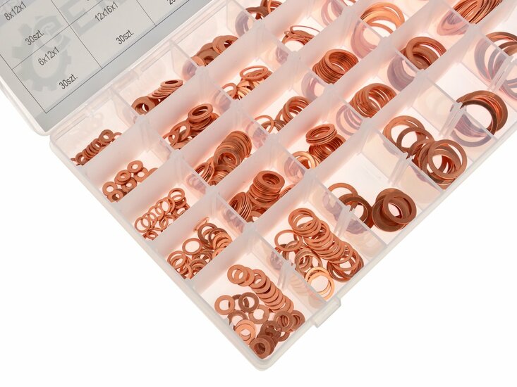 o-ringenset - koper - 580 delig - koperen ringen - geko