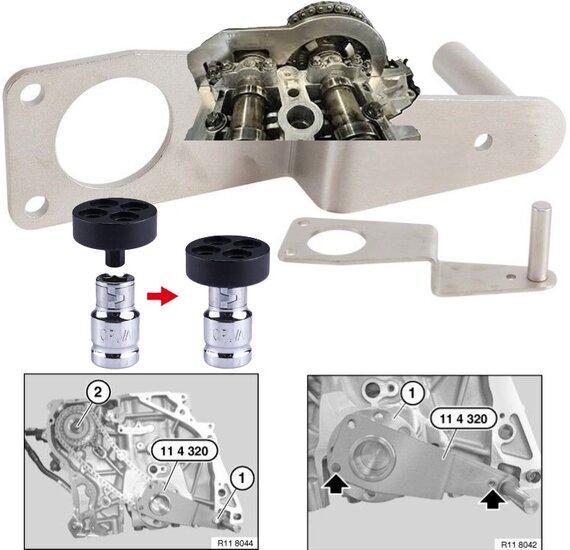 bmw en mini 2.0 en 3.0l&nbsp;n47 en n57 krukas borgpennen&nbsp;- revisieset - distributie timing gereedschap&nbsp;
