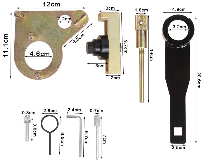 renault - nissan - vauxhall - opel - 1.6 -&nbsp;2.0 -&nbsp;2.3 cdti en dci - diesel krukaspoelie-vasthoudgereedschap - nokkenasuitlijng