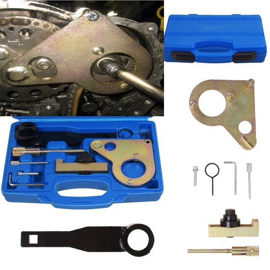 renault - nissan - vauxhall - opel - 1.6 -&nbsp;2.0 -&nbsp;2.3 cdti en dci - diesel krukaspoelie-vasthoudgereedschap - nokkenasuitlijng