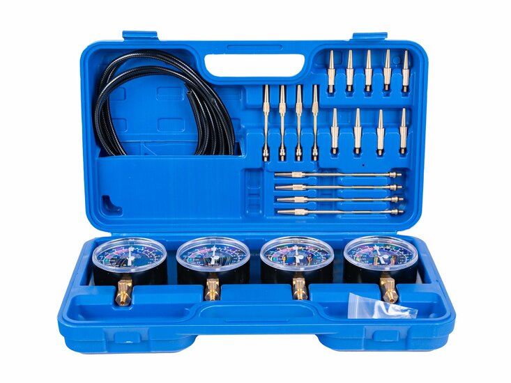 compressie mano 26 delig - caburateursynchronisatieset - manometersset - geko