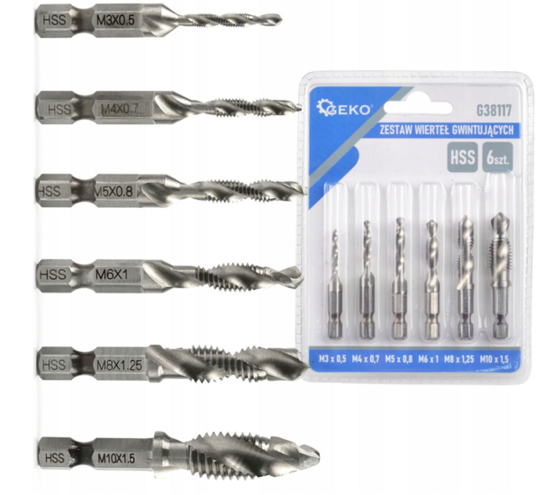 hhs tapset- 6 delig - m3 tot m10 - boorset - geko