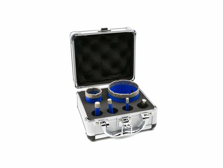 diamant gatenzaag set 6 tot 68 mm - gatenboor 6 delig - diamantzaag - gatenboor - geko