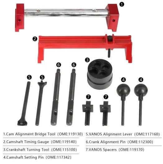 bmw&nbsp;s54 vanos - m3 - z3 - z4 - m3csl vergrendeling gereedschap&nbsp;- e 46 en e 85 en e 86 distributieset - benzine af