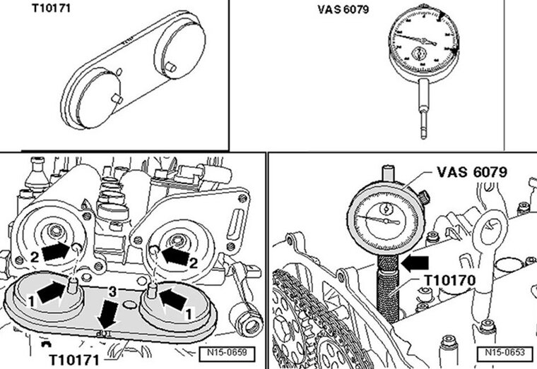 vag&nbsp;- 1.2 - 1.4 - 1.6 motoren afstelset vag tfsi - fsi distirbutieset voor de - nokkenas vergrendeling - distributiekett
