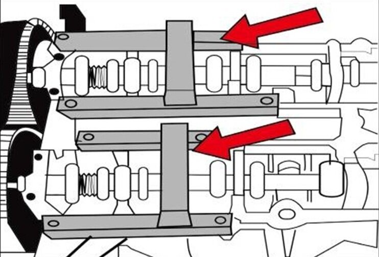 ford 1.0 gtdi ecoboost 3 cilinder vct nokkenas vergrendelingset - vliegwielvergrendeling - spannervergrendeling
