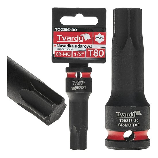 kracht torxdop T80 - 1/2 duims - Torx dop - tvardy