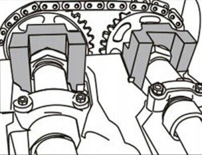 1.8 - 2.1 CDi mercedes m651 diesel krukaspoelie-blokkeergereedschap&nbsp;- afstellen van de nokkenastiming&nbsp;- bj 2009 -