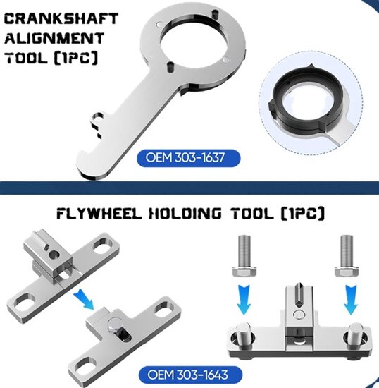 2.0t&nbsp;tdci&nbsp;Eco Blue - euro 6 diesel timing riem gereedschapsset -&nbsp;nokkenas blokkeerset&nbsp;- vliegwiel b