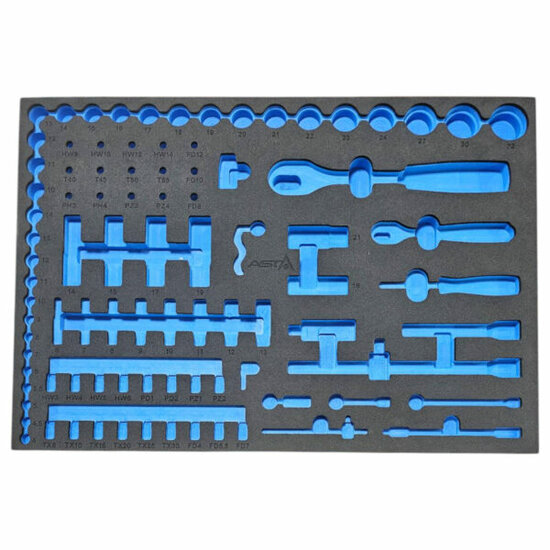 foam inlay voor 94 delig doppen set - schuim inlegbak&nbsp;- gereedschapswagen inleg foam&nbsp;- asta