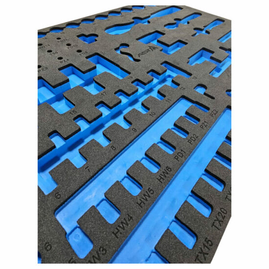 foam inlay voor 94 delig doppen set - schuim inlegbak&nbsp;- gereedschapswagen inleg foam&nbsp;- asta