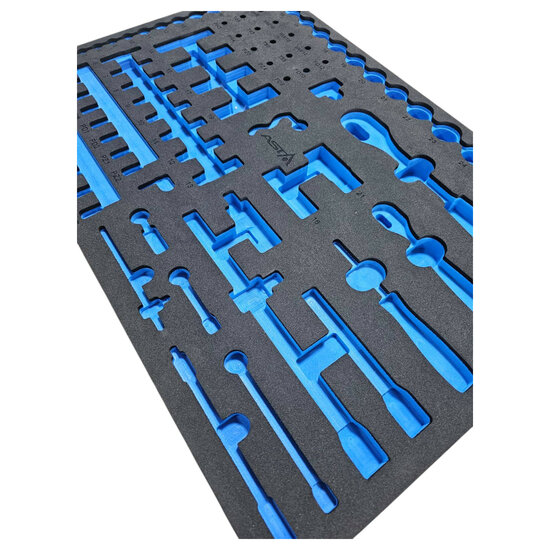 foam inlay voor 94 delig doppen set - schuim inlegbak&nbsp;- gereedschapswagen inleg foam&nbsp;- asta