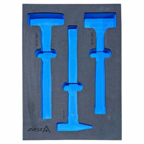 foam inlay voor 3 hamers - schuim inlegbak&nbsp;- gereedschapswagen inleg foam&nbsp;- asta