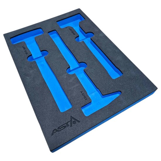 foam inlay voor 3 hamers - schuim inlegbak&nbsp;- gereedschapswagen inleg foam&nbsp;- asta