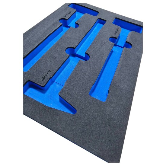 foam inlay voor 3 hamers - schuim inlegbak&nbsp;- gereedschapswagen inleg foam&nbsp;- asta