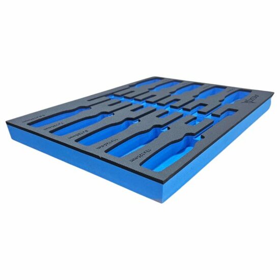 foam inlay voor 8 schroevendraaiers - schuim inlegbak&nbsp;- gereedschapswagen inleg foam&nbsp;- asta