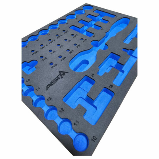 foam inlay voor 44 delig doppen set - schuim inlegbak&nbsp;- gereedschapswagen inleg foam&nbsp;- asta