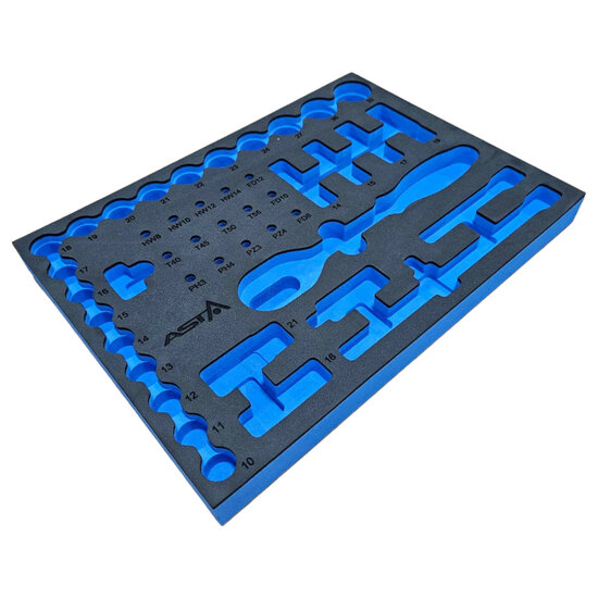 foam inlay voor 44 delig doppen set - schuim inlegbak&nbsp;- gereedschapswagen inleg foam&nbsp;- asta