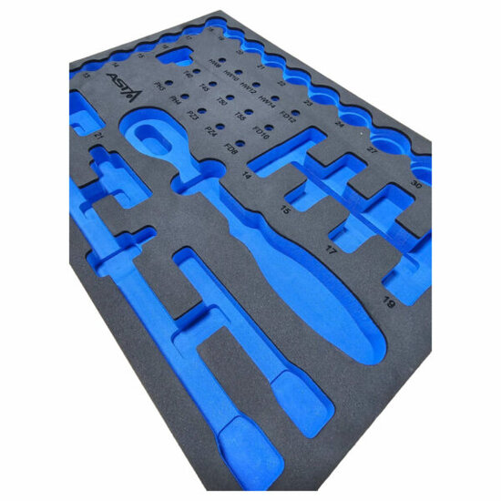 foam inlay voor 44 delig doppen set - schuim inlegbak&nbsp;- gereedschapswagen inleg foam&nbsp;- asta