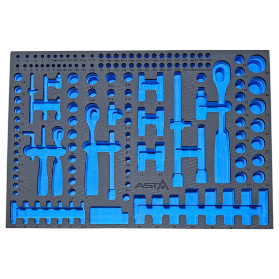 foam inlay voor 179 delig doppen set - schuim inlegbak&nbsp;- gereedschapswagen inleg foam&nbsp;- asta
