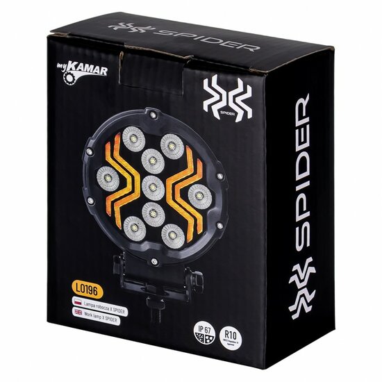 werklamp x-spider 3 - bouwlamp 9x led + positieverlichting - werklicht - ledlamp - lamp