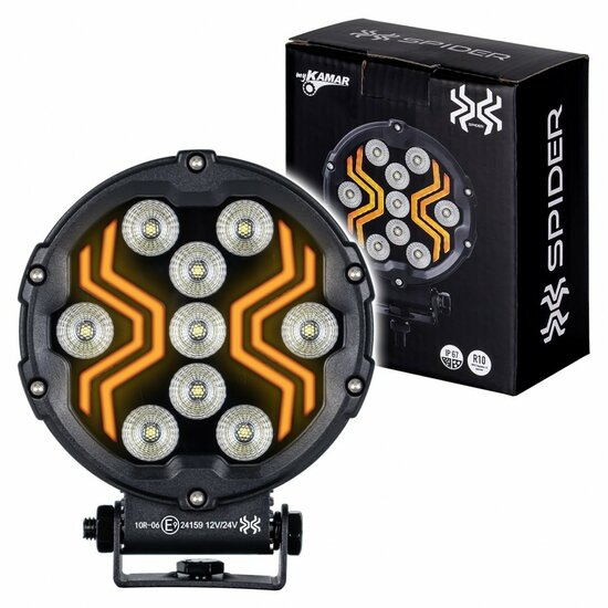 werklamp x-spider 3 - bouwlamp 9x led + positieverlichting - werklicht - ledlamp - lamp