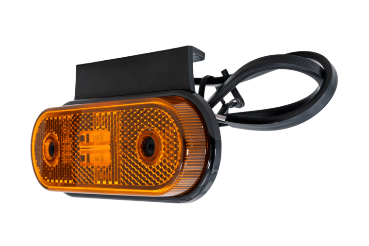 oranje led zijmarkeringslamp met houder + stekker - 4x led markeringslamp - contourlamp - positielicht - fristom
